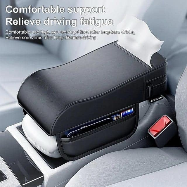 Carseat armrest storage box