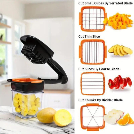 5 in 1 stainless steel fruit vegetable cutter