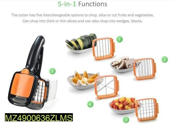 5 in 1 stainless steel fruit vegetable cutter