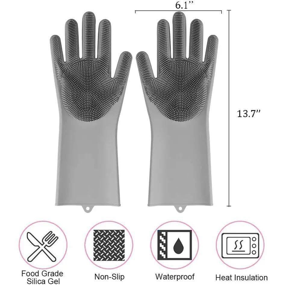 Dish washing silicone gloves