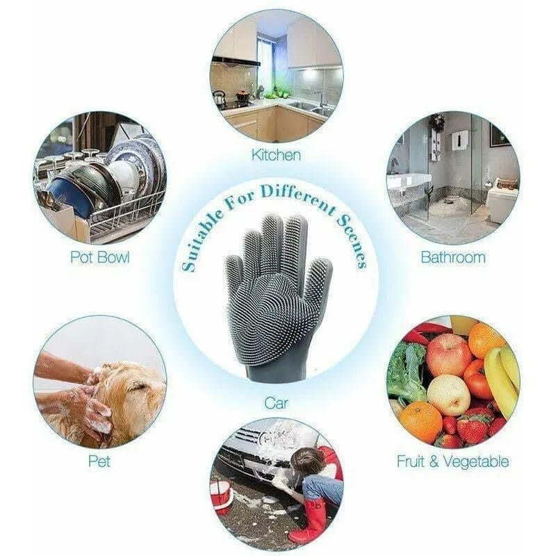 Dish washing silicone gloves