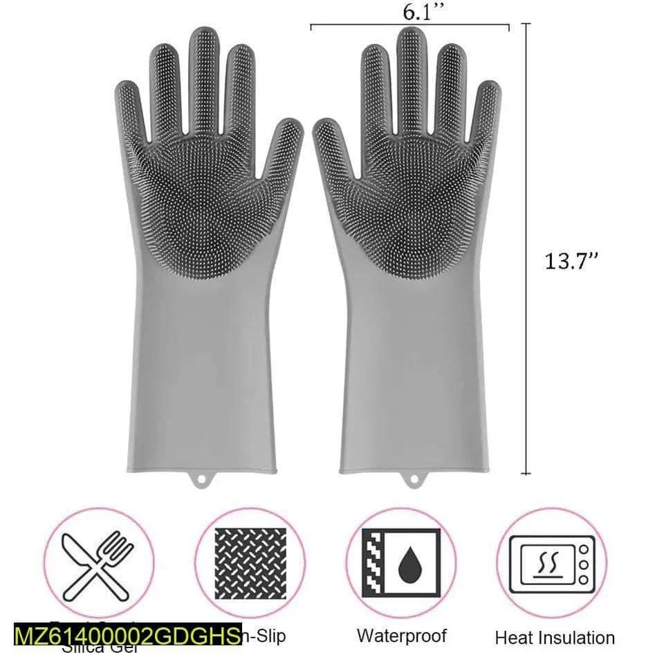 Dish washing silicone gloves