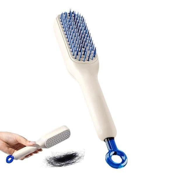 Self cleaning hair brush