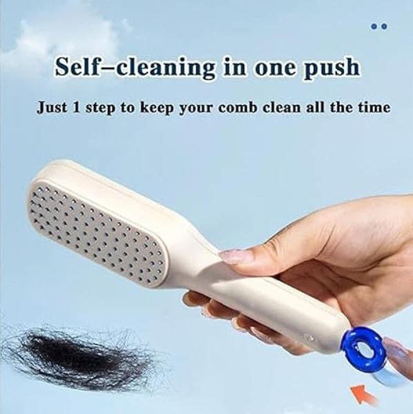 Self cleaning hair brush