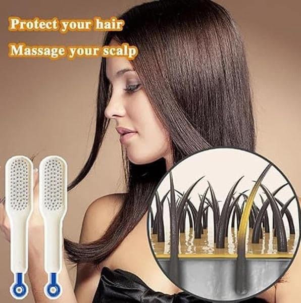 Self cleaning hair brush