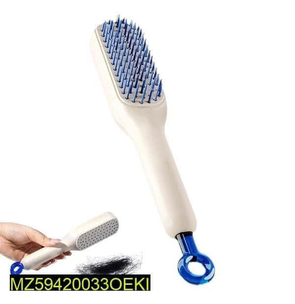 Self cleaning hair brush