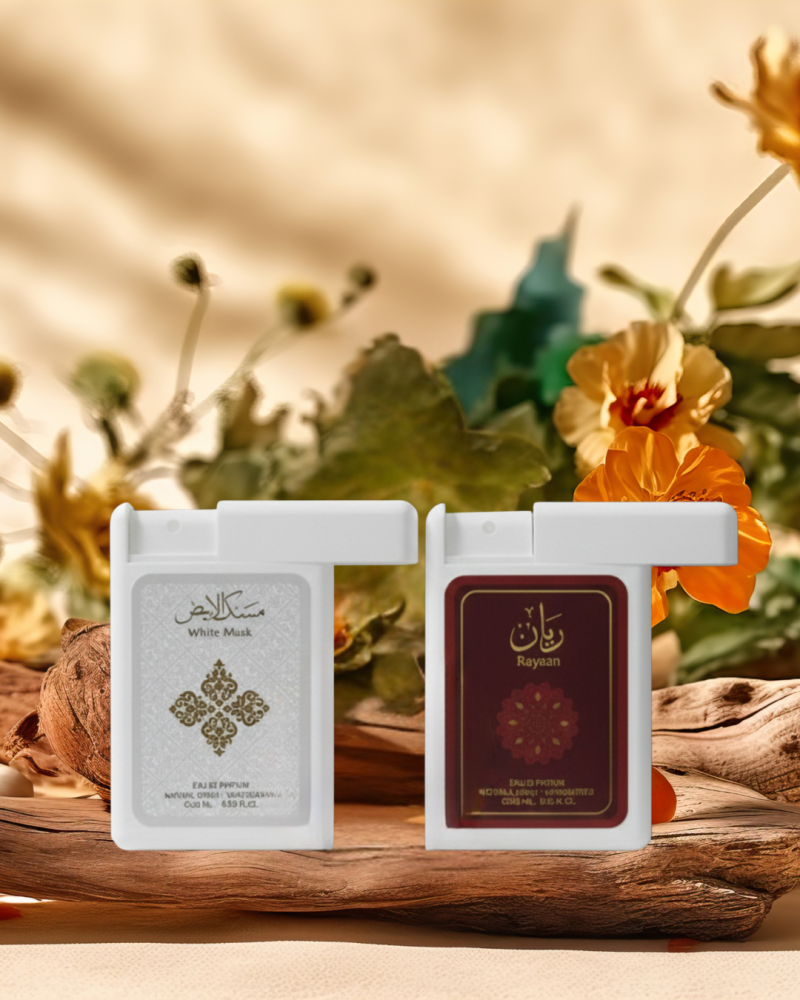 2 Pack Pocket Perfume Deal – White Musk & Reyaan (20ml Each)