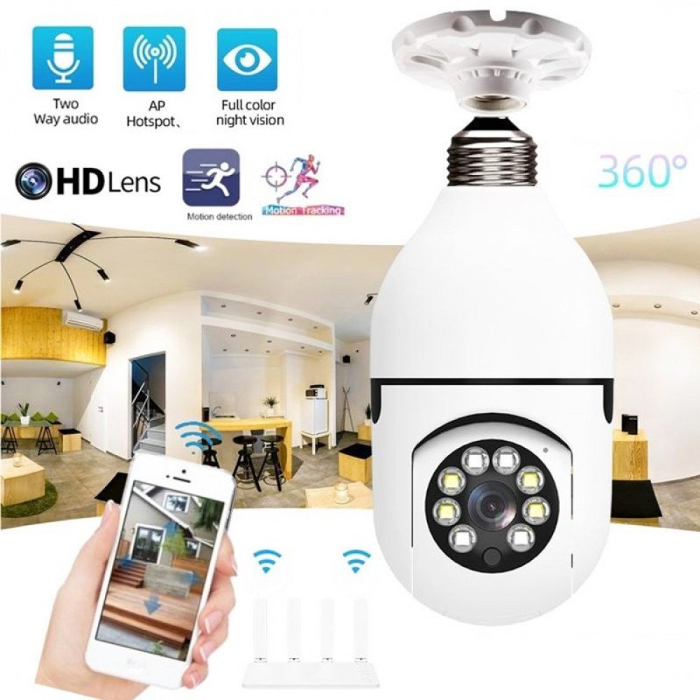 WIFI PTZ Bulb Camera – V380 Pro (1080P Full HD)